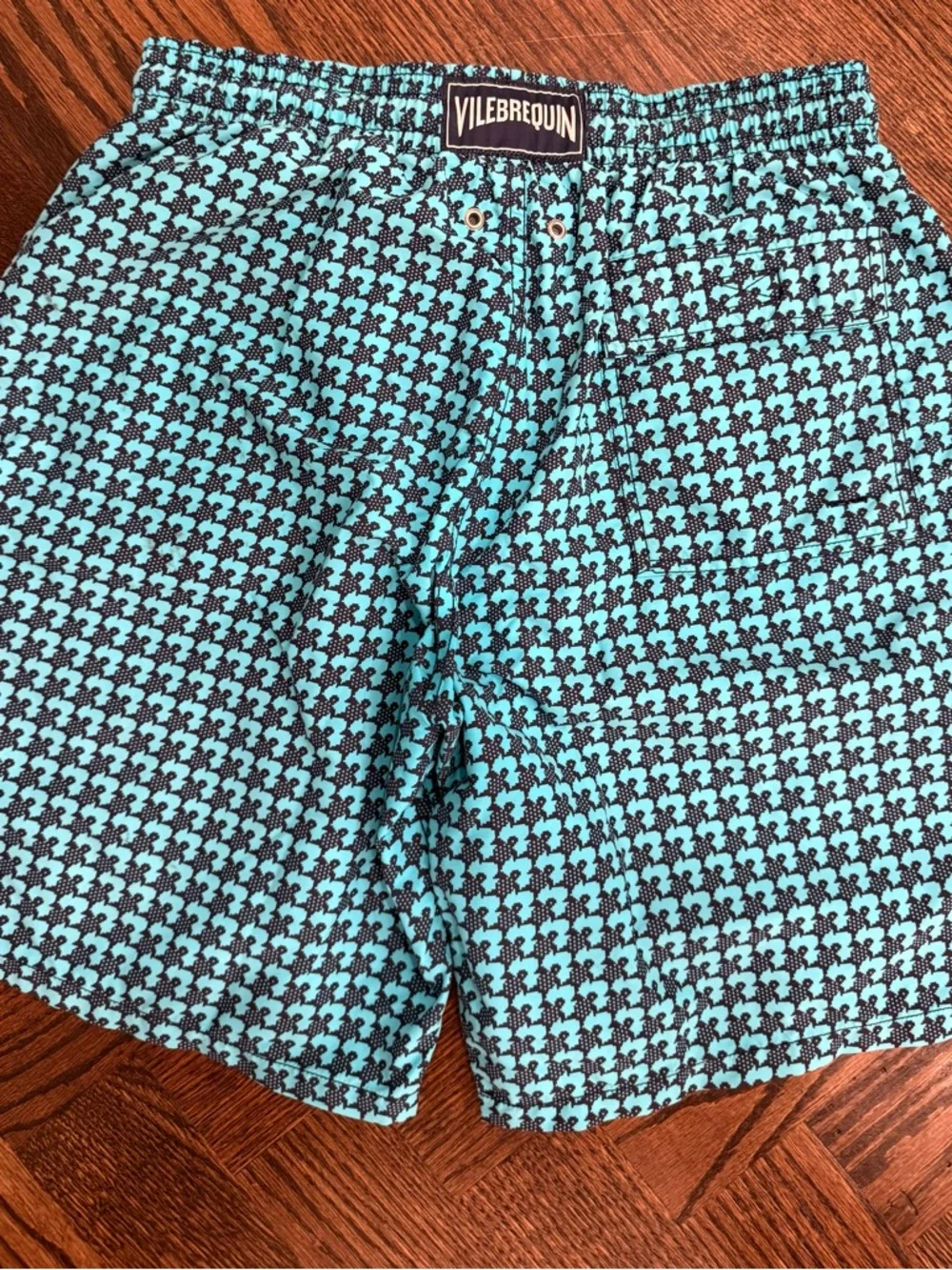 Vilebrequin Teal and Black Patterned Swim Trunks
